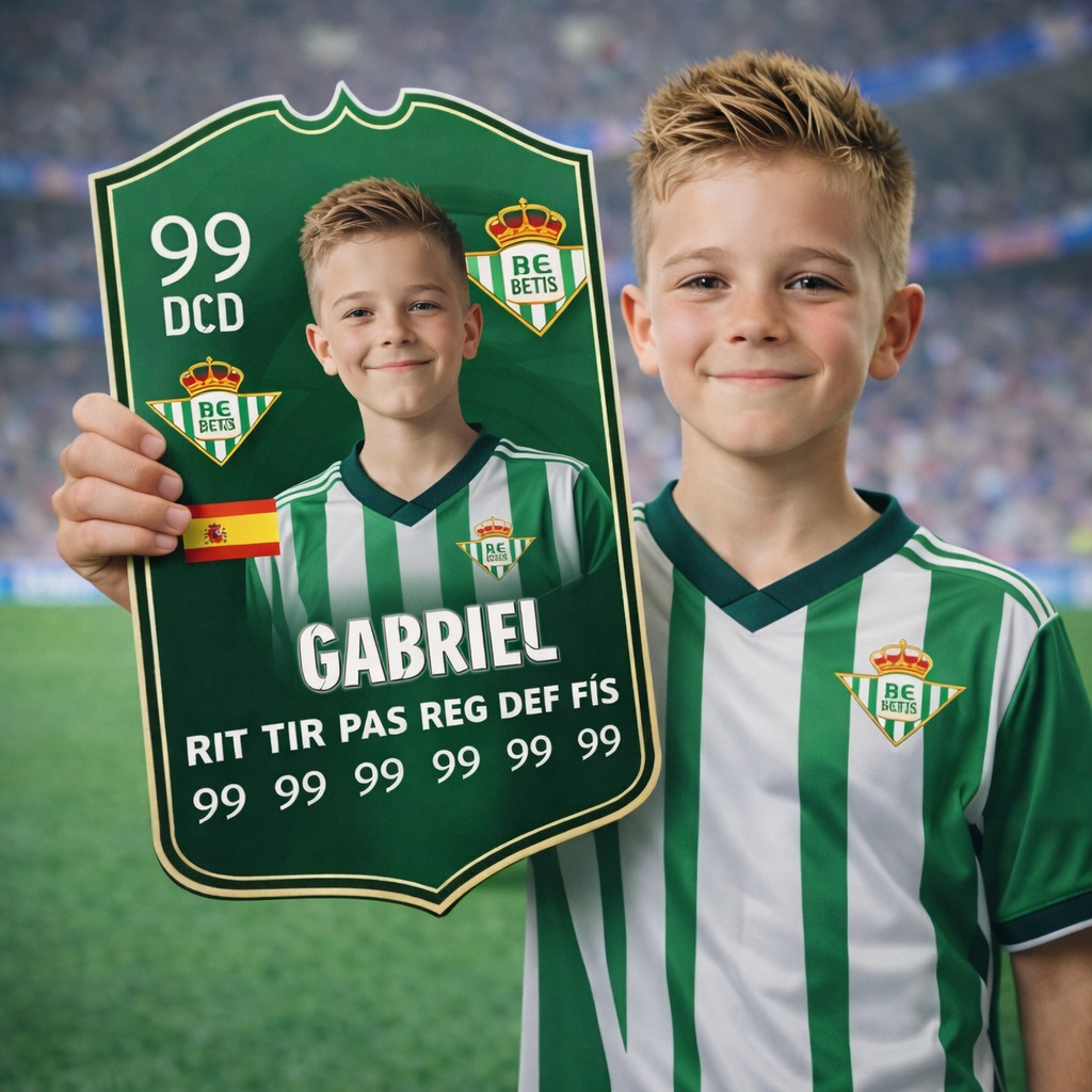 Carta Futbolista de madera con Soporte