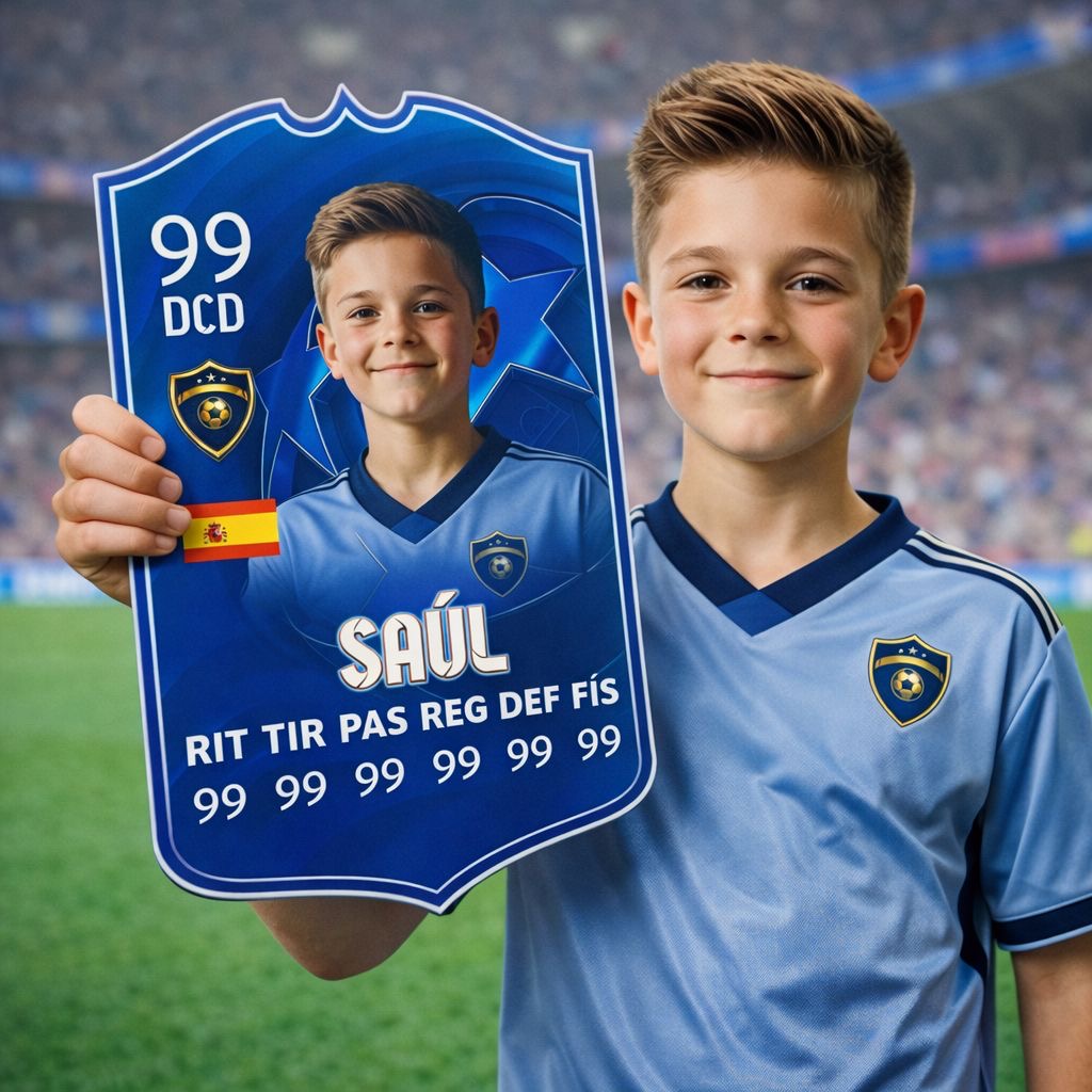 Carta Futbolista de madera con Soporte