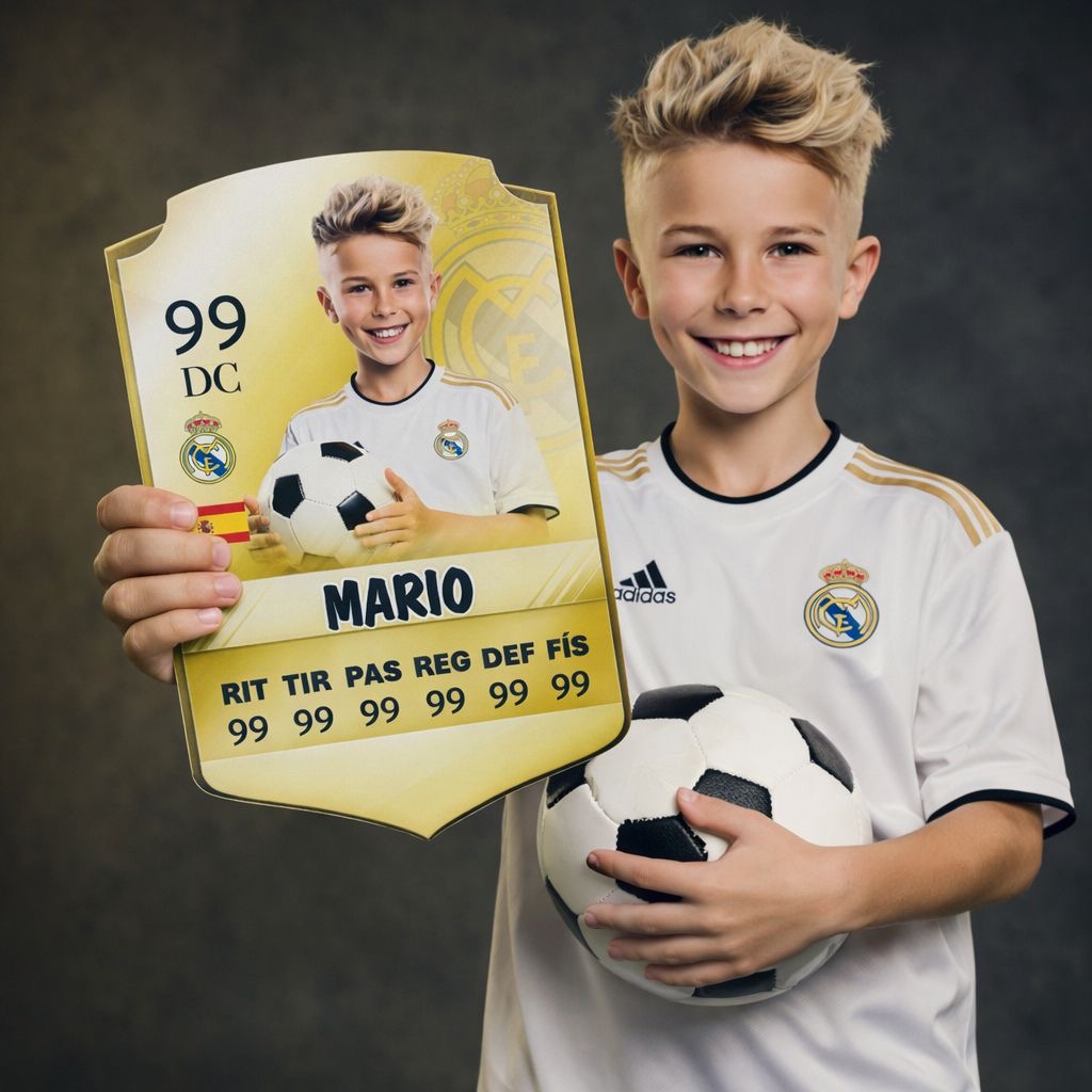 Carta Futbolista de madera con Soporte