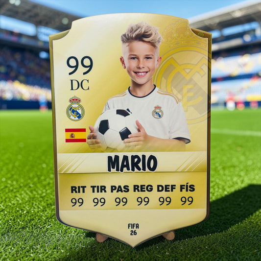 Carta Futbolista de madera con Soporte