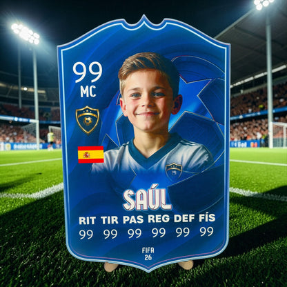 Carta Futbolista de madera con Soporte